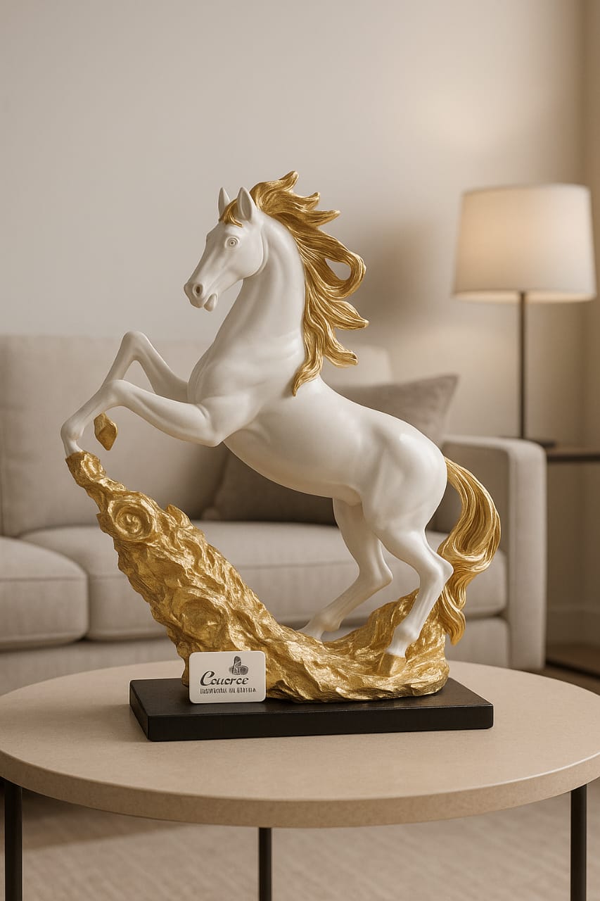 Majestic Rearing Horse Statue