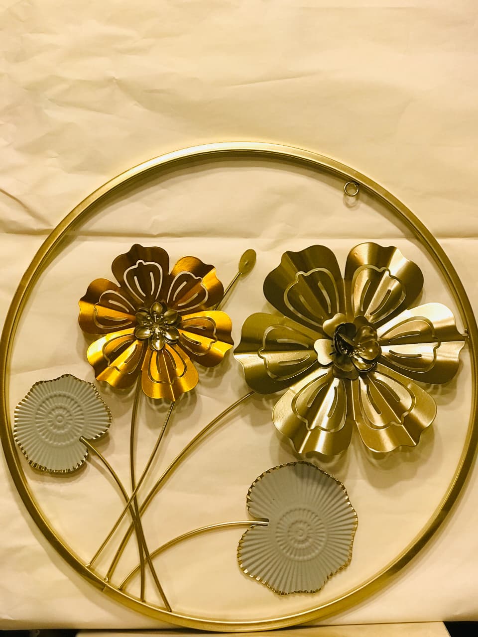 Round Black Metal Flower Frame-Imported Decorative Wall