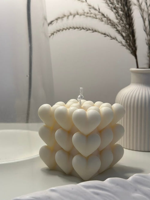 Bubble Heart Candle